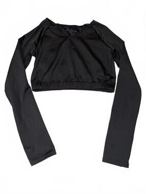 Champion Pro Black Long Sleeve Crop Top Kids